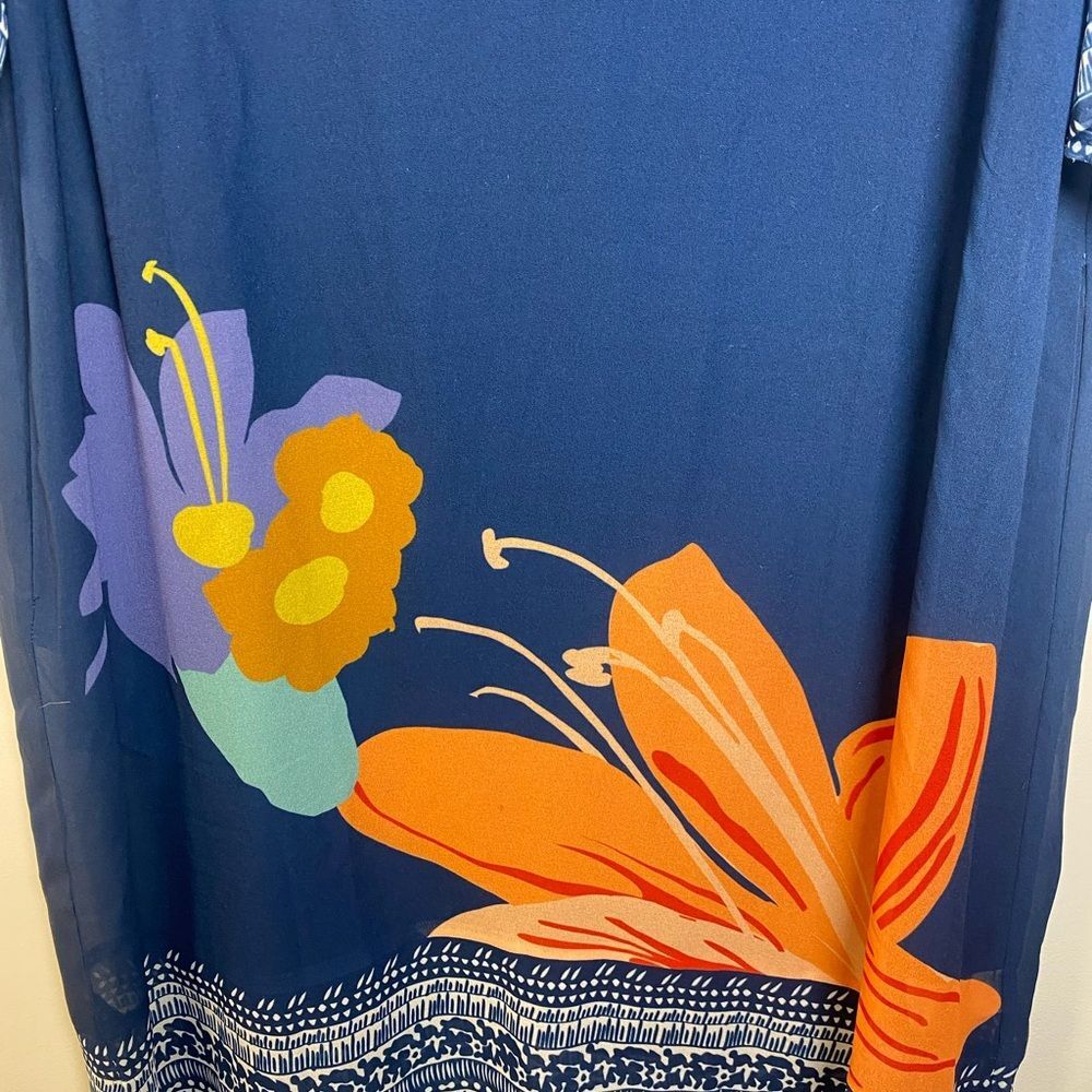 Soft Surroundings Navy and Orange Floral Dress - Picture 2 of 5